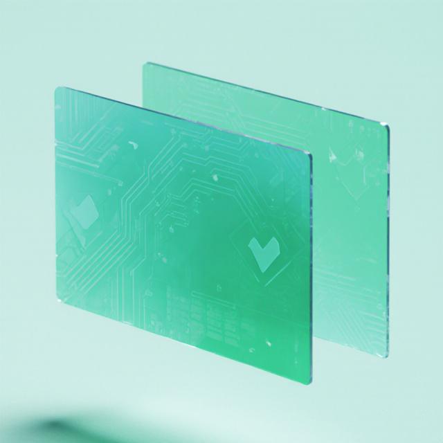 Abstract representation of a digital contract with glass-like layers